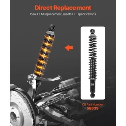 VEVOR Rear Shock Absorber Strut Assembly, 2Pcs Shock and Strut Assembly with Coil Spring, Fit 2000-2006 Chevrolet Suburban 1500, 2000-2006 Chevrolet Tahoe, 2000-2006 GMC Yukon, Replace for OE 58639