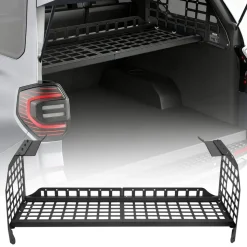 VEVOR Rear Trunk Cargo Rack, for 2010-2024 Toyota 4Runner, 220 lbs Capacity, Aluminum Alloy Basket Tray Interior Storage Luggage Carrier, Adjustable Height Shelf Stand Organizer for Camping Trip Gear
