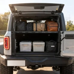 VEVOR Rear Trunk Cargo Rack with Net for 2021-2024 Ford Bronco 4 Door Hardtops (Exclude Bronco Sport), 300 lbs Capacity, Carbon Steel Basket Tray Interior Storage Luggage Carrier