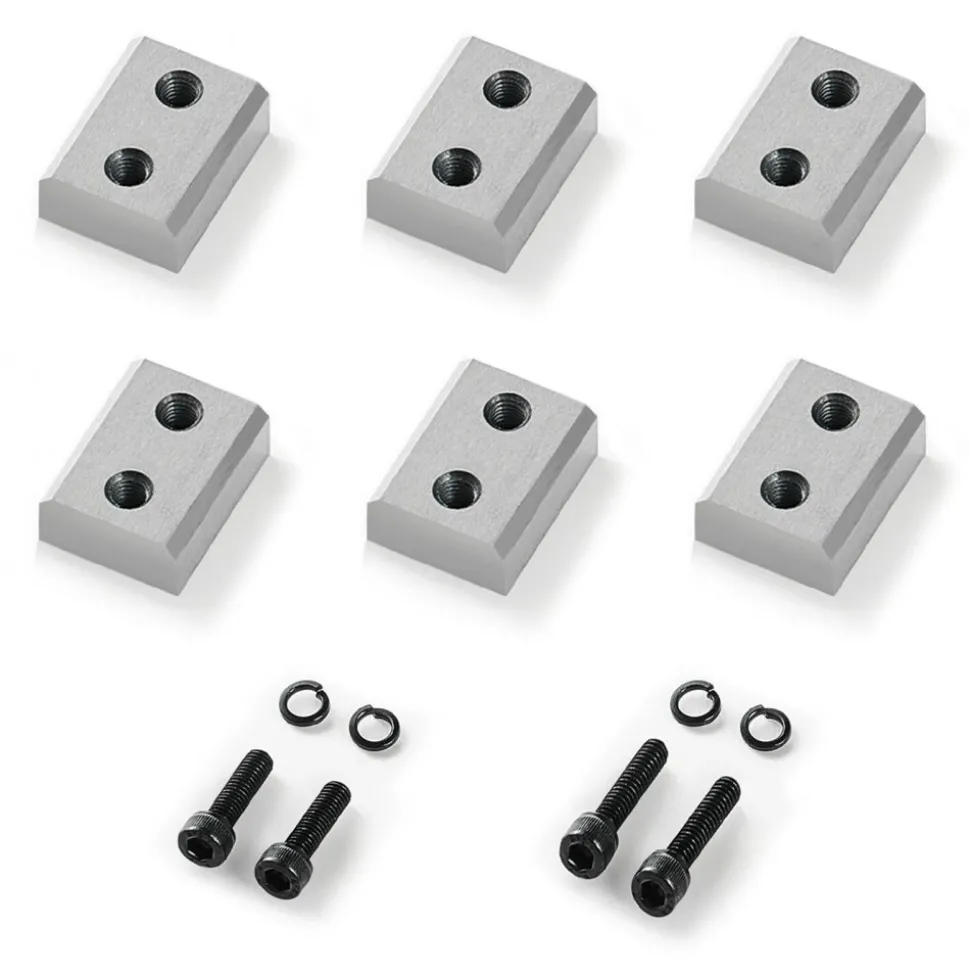 VEVOR Rebar Cutter Blades, 6 Pcs Replacement Jaw Blades for 1Inch 25mm #8 Electric Rebar Cutter, Double-sided, CR12MOV High-Hardness Steel, Fast Efficient with Screws and Spring Washer, Silver