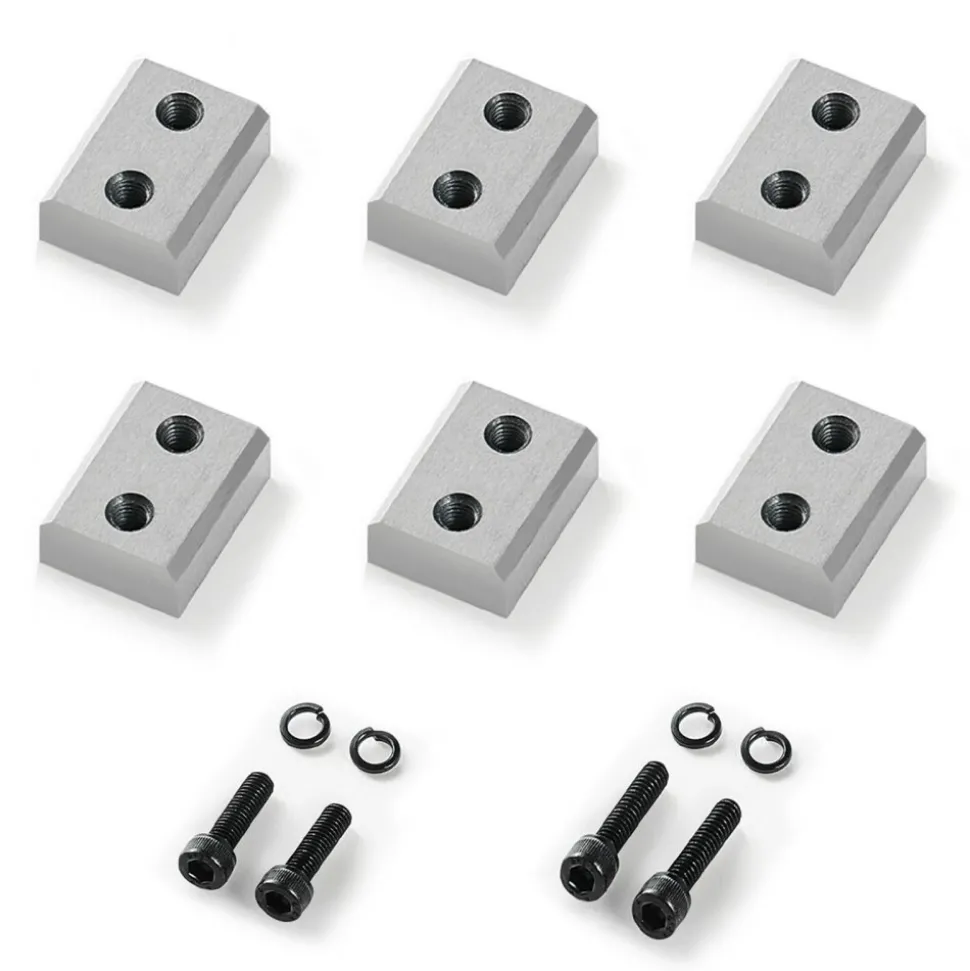 VEVOR Rebar Cutter Blades, 6 Pcs Replacement Jaw Blades for 1Inch 25mm #8 Electric Rebar Cutter, Double-sided, CR12MOV High-Hardness Steel, Fast Efficient with Screws and Spring Washer, Silver