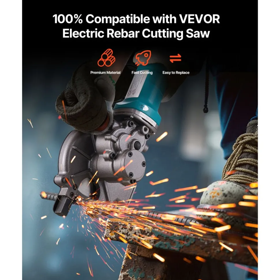 VEVOR Rebar Cutter Blades Replacement for Electric Rebar Cutting Saw, 36 Teeth High-Hardness Heat-Treated Steel Cermet Tipped Blade , Fast Even for Aluminum,Copper Pipe, Arbor 34 mm/ 1-11/32 in