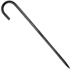 VEVOR Rebar Stakes, 16-Inch, Heavy-Duty 0.4 in Diameter J Hook, Galvanized Steel Ground Anchors with Chisel Point End & Rust-Resistant Coating, for Gardening Support, Fence, Camping Tents (16-Pack)