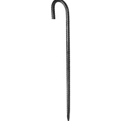 VEVOR Rebar Stakes, 16-Inch, Heavy-Duty 0.4 in Diameter J Hook, Galvanized Steel Ground Anchors with Chisel Point End & Rust-Resistant Coating, for Gardening Support, Fence, Camping Tents (16-Pack)