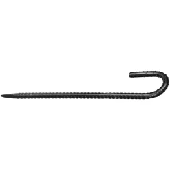 VEVOR Rebar Stakes, 12-Inch, Heavy-Duty 0.4 in Diameter J Hook, Galvanized Steel Ground Anchors with Chisel Point End & Rust-Resistant Coating, for Gardening Support, Fence, Camping Tents (16-Pack)