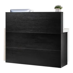 VEVOR Reception Desk, 55Inch L-Shaped Front Counter Table, Office Reception Counter with Drawer Keyboard Tray and Storage Cabinet, for Checkout, Lobby, Beauty Salon & Office, Black