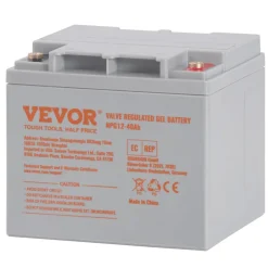VEVOR Rechargeable AGM Marine Battery, 12V 40AH, with 400A Discharge Current, Ideal for Mobility Scooters, Electric Wheelchairs, Go-Karts, and e-Bikes