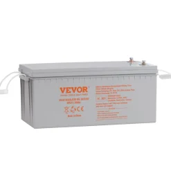 VEVOR Rechargeable AGM Marine Battery, 12V 200 AH, Designed for RV Solar Marine Off-Grid Use, UPS Backup, with a Self-Discharge Rate, 1400A Current