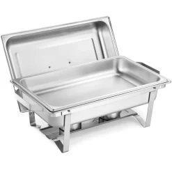 VEVOR Rectangle Chafing Dish, 9 Qt 4 Pack Stainless Steel Chafing Dish, Food Warmer Chafer Complete Set with Hollow Handle, 2 Food Tongs, Lid, Fuel Holder, Chafer Dishes for Banquet Party Wedding