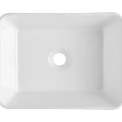 VEVOR Rectangle Vessel Sink, 16" x 12" Bathroom Vessel Sink Countertop, White Ceramic Bathroom Sinks Above Counter, Modern Style, Bright and Elegant, Well-Packaged for Bathroom, Hotel, Toilet, RV
