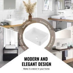 VEVOR Rectangle Vessel Sink, 19