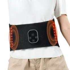 VEVOR Red Light Therapy Belt for Waist Shoulder, 660nm & 850nm Red Light Therapy Wrap Device with Timer, 80 LED, 3-Level Vibration & 10Hz Pulse, Cordless Light Therapy Pad for Pain Relief, Skin Health