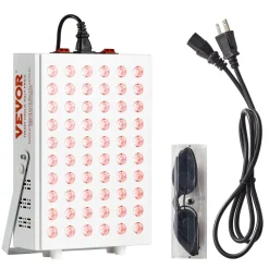 VEVOR Red Light Therapy for Body Face, 60 Dual-Chip LEDs, Red 660nm & Near Infrared 850nm Combo, High Power Red Light Therapy Panel for Recovery, Pain Relief, Wound Healing, Skin Health, 80W