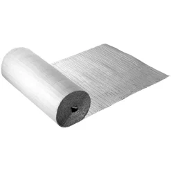 VEVOR Reflective Insulation Roll, Double-Layer Air Bubble Radiant Barrier, 6mm 48 in x 100 ft, Aluminum Foil White PE Film Heat Reflective Shield, Thermal Insulation Roll for Garage Door Window RV Roofs