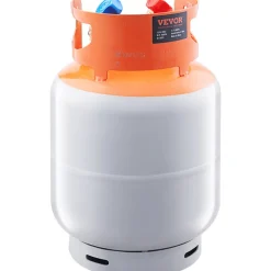 VEVOR Refrigerant Recovery Tank with Float Switch - 30 lb. Capacity ac Recovery Tank with ¼ to ½ Adaptor, Reusable Recovery Tank HVAC for All Refrigerant, Prevent Overflow, with Trace Amount of N₂