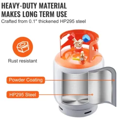VEVOR Refrigerant Recovery Tank, 30 LBS Capacity, 400 psi Portable Cylinder Tank with Y-Valve for Liquid/Vapor, High-sealing Recovery Can for R22/R134A/R410A, Orange+Gray