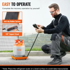VEVOR Refrigerant Scale 110 LBS HAVC Charging Recovery Freon Scale, with Wired Remote Control, 2g High Precision Electronic Digital Recovery Weight Scale with Case and Dry Battery