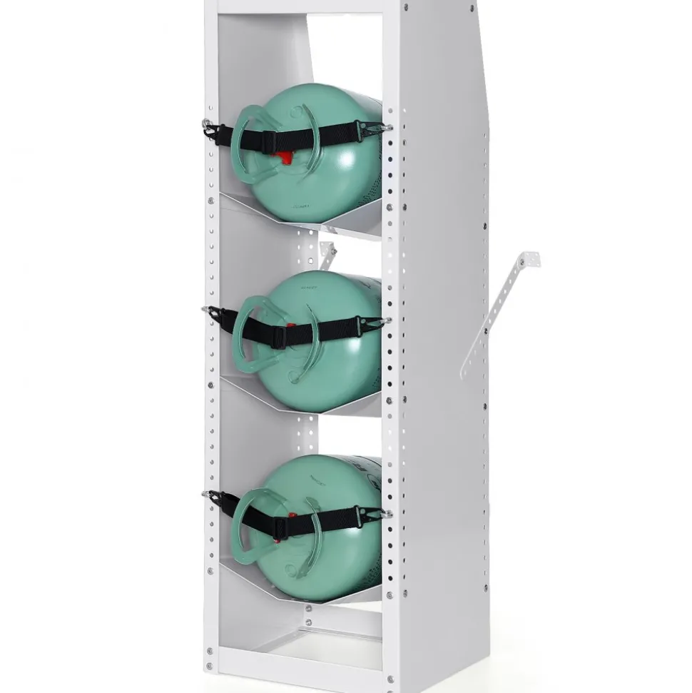 VEVOR Refrigerant Tank Rack, with 3 x 30-50lb Bottle Tanks, Cylinder Tank Rack 14.64x13.97x46.06 in, Refrigerant Cylinder Rack Gas Cylinder Racks and Holders for Freon, Gases, Oxygen, Nitrogen