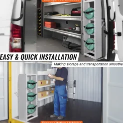 VEVOR Refrigerant Tank Rack, with 3 x 30-50lb Bottle Tanks, Cylinder Tank Rack 14.64x13.97x46.06 in, Refrigerant Cylinder Rack Gas Cylinder Racks and Holders for Freon, Gases, Oxygen, Nitrogen