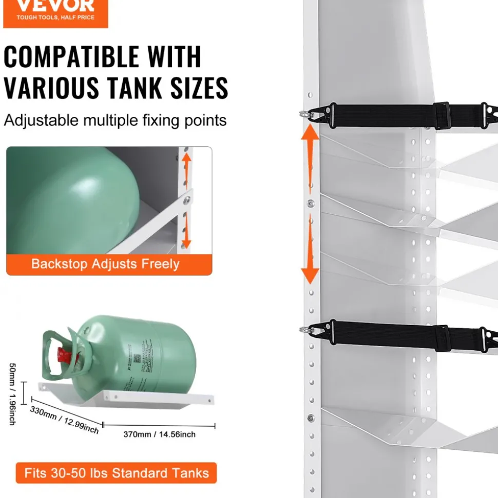 VEVOR Refrigerant Tank Rack, with 3 x 30-50lb Bottle Tanks, Cylinder Tank Rack 14.64x13.97x46.06 in, Refrigerant Cylinder Rack Gas Cylinder Racks and Holders for Freon, Gases, Oxygen, Nitrogen