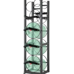 VEVOR Refrigerant Tank Rack, with 3 x 30lbs and Other 3 Small Bottle Tanks, Cylinder Tank Rack 12.79x12.99x47.12 in, Refrigerant Cylinder Rack and Holders for Freon, Gases, Oxygen, Nitrogen