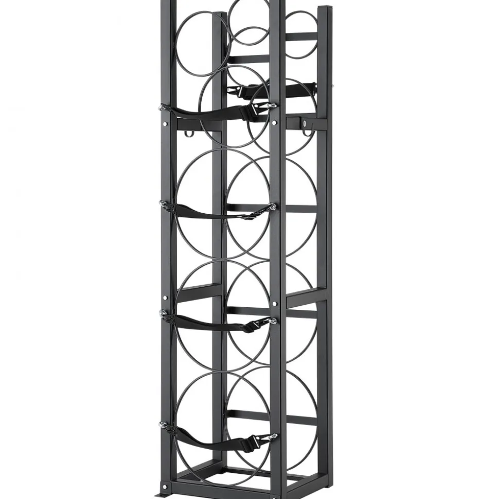 VEVOR Refrigerant Tank Rack, with 3 x 30lbs and Other 3 Small Bottle Tanks, Cylinder Tank Rack 12.79x12.99x47.12 in, Refrigerant Cylinder Rack and Holders for Freon, Gases, Oxygen, Nitrogen
