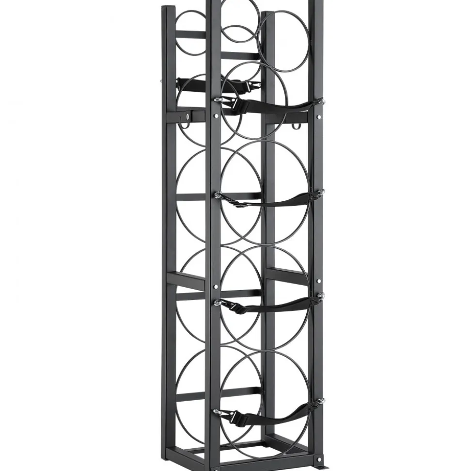 VEVOR Refrigerant Tank Rack, with 3 x 30lbs and Other 3 Small Bottle Tanks, Cylinder Tank Rack 12.79x12.99x47.12 in, Refrigerant Cylinder Rack and Holders for Freon, Gases, Oxygen, Nitrogen