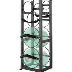 VEVOR Refrigerant Tank Rack, with 1 x 50lb, 2 x 30lb and Other 3 Small Bottle Tanks, Cylinder Tank Rack 15.55x12.99x49.8 in, Refrigerant Cylinder Rack and Holders for Freon, Gases, Oxygen, Nitrogen