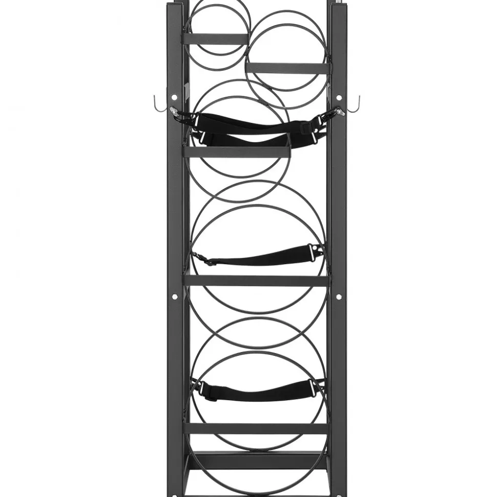 VEVOR Refrigerant Tank Rack, with 1 x 50lb, 2 x 30lb and Other 3 Small Bottle Tanks, Cylinder Tank Rack 15.55x12.99x49.8 in, Refrigerant Cylinder Rack and Holders for Freon, Gases, Oxygen, Nitrogen