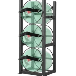 VEVOR Refrigerant Tank Rack, with 3 x 30lbs Bottle Tanks, Cylinder Tank Rack 12.79x12.99x33.07 in, Refrigerant Cylinder Rack Gas Cylinder Racks and Holders for Freon, Gases, Oxygen, Nitrogen
