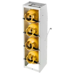 VEVOR Refrigerant Tank Rack, 14.8 x 13 x 52 inches, 4 Tiers for 4 Cylinder, with Top Storage Shelf, White Powder-Coated Carbon Steel, Cylinder Tank Rack for Cargo Van, Storing Oxygen, and Nitrogen