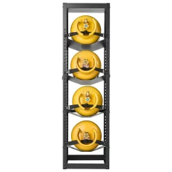 VEVOR Refrigerant Tank Rack, 14.8 x 13 x 52 inches, 4 Tiers for 4 Cylinder, with Top Storage Shelf, Black Powder-Coated Carbon Steel, Cylinder Tank Rack for Cargo Van, Storing Oxygen, and Nitrogen