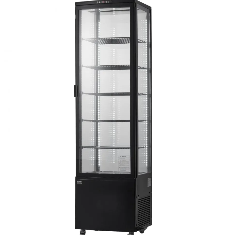 VEVOR Refrigerated Display Case, 9.8 Cu.Ft./278L Large Pastry Display Case, 5-Tier Commercial Display Refrigerator with LED Lighting, TURBO Cooling, Frost-Free Air-Cooling, for Bakery
