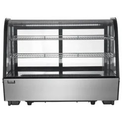 VEVOR Refrigerated Display Case, 5 Cu.Ft./146L Countertop Pastry Display Case, 2-Tier Commercial Display Refrigerator with LED Lighting, TURBO Cooling, Frost-Free Air-Cooling, for Bakery