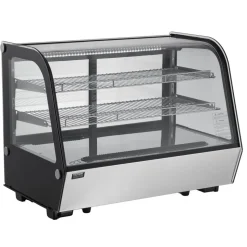 VEVOR Refrigerated Display Case, 5 Cu.Ft./146L Countertop Pastry Display Case, 2-Tier Commercial Display Refrigerator with LED Lighting, TURBO Cooling, Frost-Free Air-Cooling, for Bakery