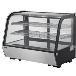 VEVOR Refrigerated Display Case, 5 Cu.Ft./146L Countertop Pastry Display Case, 2-Tier Commercial Display Refrigerator with LED Lighting, TURBO Cooling, Frost-Free Air-Cooling, for Bakery