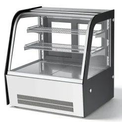 VEVOR Refrigerated Display Case, 4.2 Cu.Ft./105L Countertop Pastry Display Case, 2-Tier Commercial Cake Refrigerator with LED Lighting, TURBO Cooling, Frost-Free Air-Cooling, for Bakery, Dessert Shop