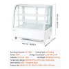 VEVOR Refrigerated Display Case, 3.5 Cu.Ft./100L Countertop Pastry Display Case, 2-Tier Commercial Cake Refrigerator with LED Lighting, TURBO Cooling, Frost-Free Air-Cooling, for Bakery, Dessert Shop