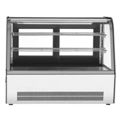 VEVOR Refrigerated Display Case, 5 Cu.Ft./145L Countertop Pastry Display Case, 2-Tier Commercial Cake Refrigerator with LED Lighting, TURBO Cooling, Frost-Free Air-Cooling, for Bakery, Dessert Shop