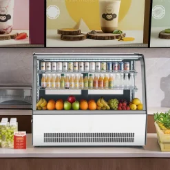 VEVOR Refrigerated Display Case, 5 Cu.Ft./145L Countertop Pastry Display Case, 2-Tier Commercial Cake Refrigerator with LED Lighting, TURBO Cooling, Frost-Free Air-Cooling, for Bakery, Dessert Shop