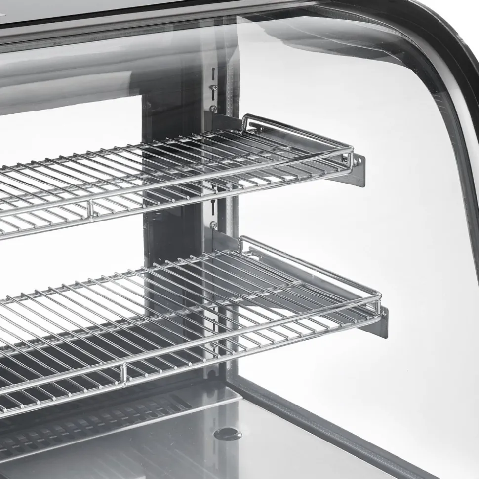 VEVOR Refrigerated Display Case, 5 Cu.Ft./145L Countertop Pastry Display Case, 2-Tier Commercial Cake Refrigerator with LED Lighting, TURBO Cooling, Frost-Free Air-Cooling, for Bakery, Dessert Shop