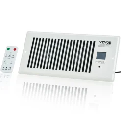 VEVOR Register Booster Fan, Quiet Vent Booster Fan Fits 4” x 10” Register Holes, with Remote Control and Thermostat Control, Adjustable Speed for Heating Cooling Smart Vent, White