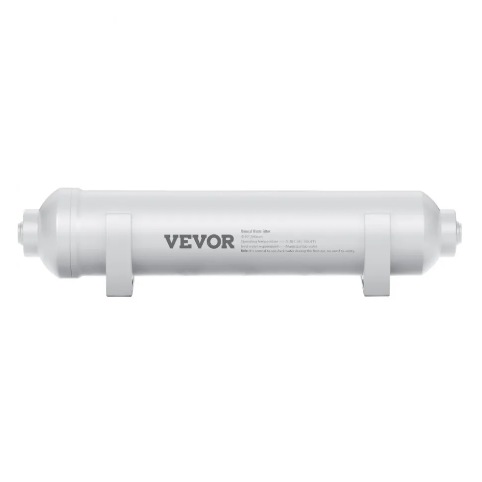 VEVOR Remineralization Filter, 1100 Gallons Remineralization Water Filter Replacement, 1/4" Quick Connect Mineral Filter, Restore Essential Minerals for Water Purifier, Under Sink Water Filter System