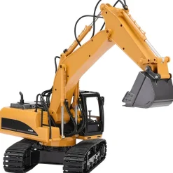 VEVOR Remote Control Excavator Toy, 15 Channel, 3 in 1 Remote Control Digger with Metal Shovel, 1:14 Scale RC Excavator with Light & Sound, Full Functional Construction Vehicles for Kids, 2 Batteries