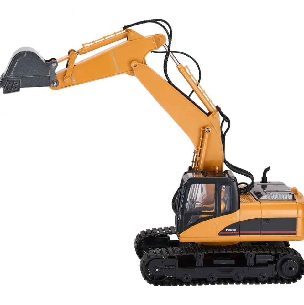 VEVOR Remote Control Excavator Toy, 15 Channel, 3 in 1 Remote Control Digger with Metal Shovel, 1:14 Scale RC Excavator with Light & Sound, Full Functional Construction Vehicles for Kids, 2 Batteries