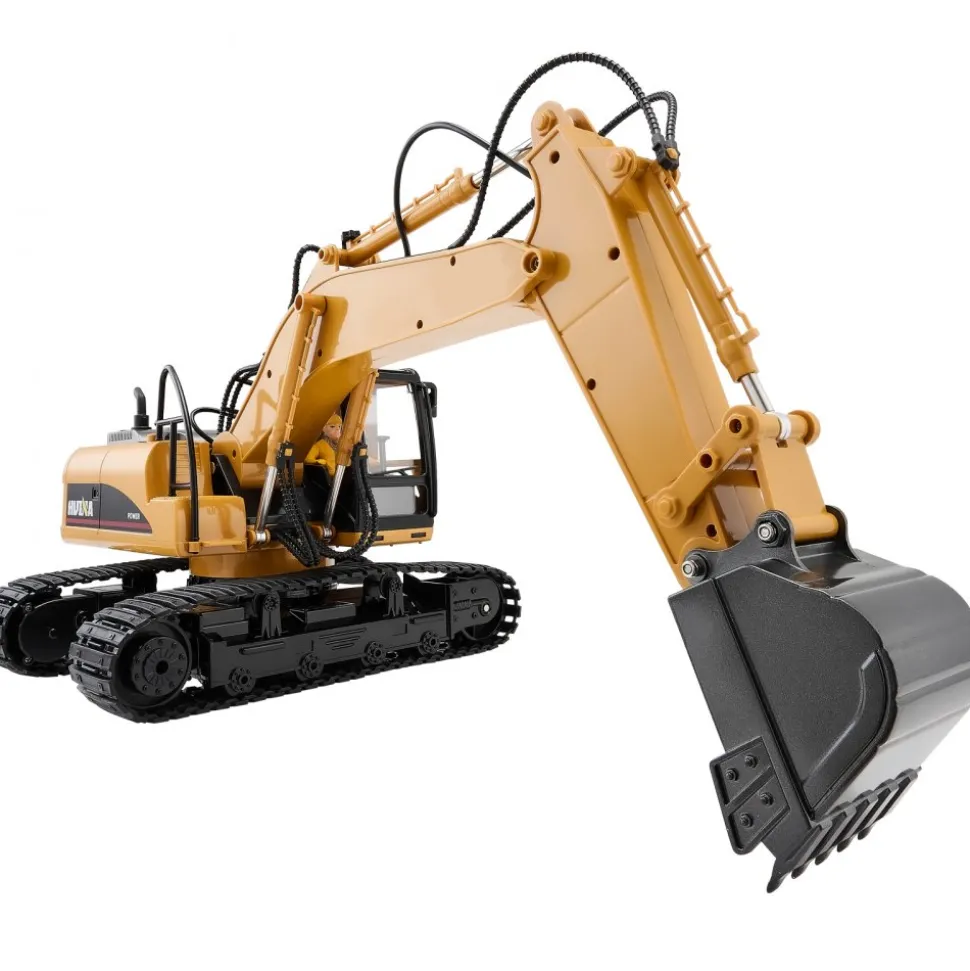 VEVOR Remote Control Excavator Toy, 15 Channel, 3 in 1 Remote Control Digger with Metal Shovel, 1:14 Scale RC Excavator with Light & Sound, Full Functional Construction Vehicles for Kids, 2 Batteries