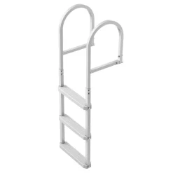 VEVOR Removable Dock Ladder, 3 Steps, Aluminum Alloy Pontoon Boat Swim Ladder, with Non-Slip Wide PP Steps, 500 lbs Weight Capacity, Quick Release Design, for Lake Swimming, Pool, Marine Boarding