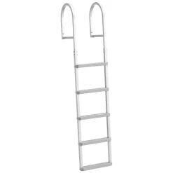 VEVOR Removable Dock Ladder, 5 Steps, Aluminum Alloy Pontoon Boat Swim Ladder, with Non-Slip Wide PP Steps, 500 lbs Weight Capacity, Quick Release Design, for Lake Swimming, Pool, Marine Boarding