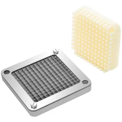 VEVOR Replacement Chopper Blade, 1/4 inch, 3 PCS French Fry Blade Assembly with 6 Extra Knives, Stainless Steel Dicer Parts and Push Block for Cutting Potatoes Carrots Onions Cucumbers Mushrooms