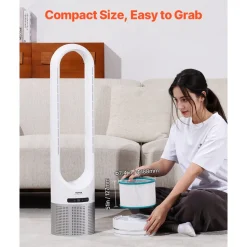 VEVOR Replacement Filter for Tower Fan, Multi-Layers Air Purifier Filter Replacement with High-Density HEPA and Activated Carbon, ideal for Capturing Pollen, Pet Hairs, Smokes and Harmful Odors